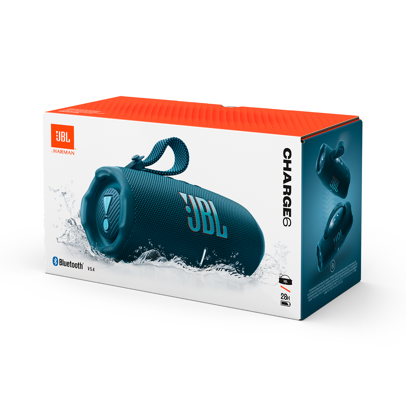 Bocina portátil jbl charge6 30w color azul resistente al agua y polvo